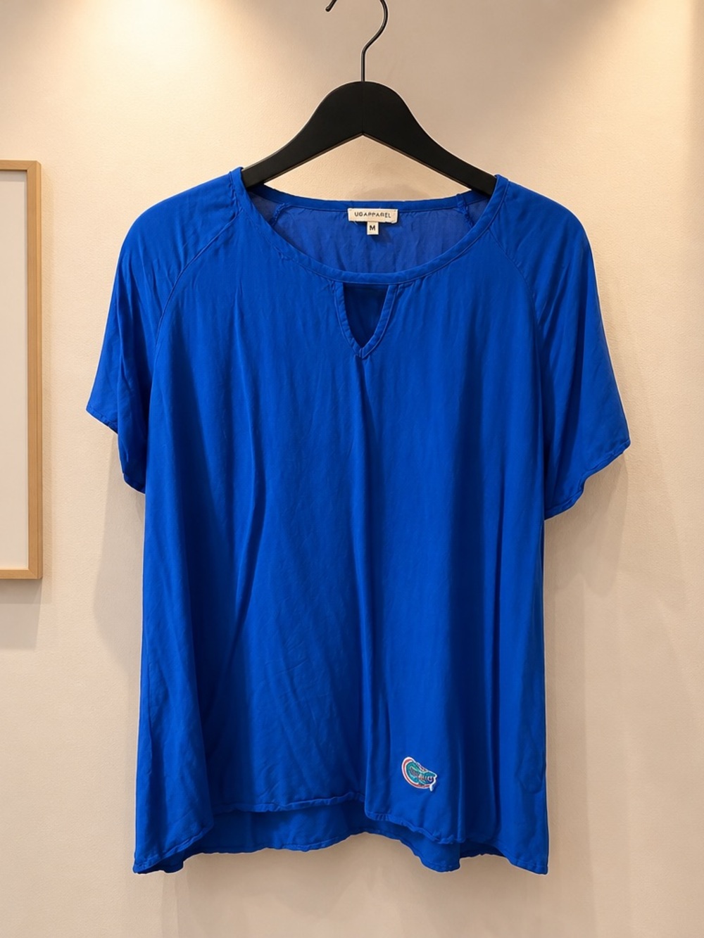 UG Apparel Women’s Cobalt Blue Short Sleeve Keyhole Tee